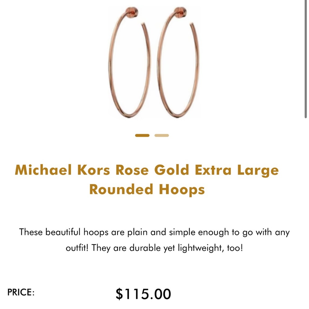 Michael Kors Rose Gold Extra Large Rounded Hoops